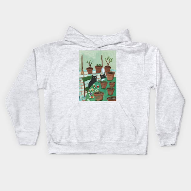 Planting Helpers Kids Hoodie by KilkennyCat Art